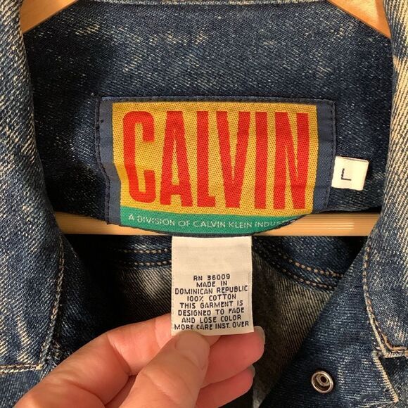 Vintages Calvin Klein denim acid washed trucker jacket mens size large - Picture 3 of 15